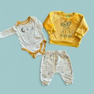 Disney Yellow and White Lion King Kids Matching Set